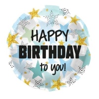 Happy Birthday To You Ballon avec étoiles 45 cm - Folat