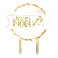 Décor de gâteau en bois avec lumières LED par Joyeux Noel - scrapcooking