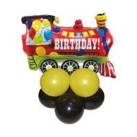 Happy Birthday Train Balloon Bouquet - 9 pcs.