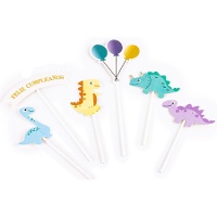 Décoration pour gâteau avec dinosaures et ballons - 