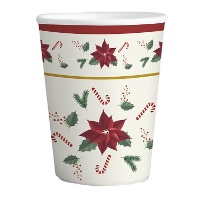 Gobelets Poinsettia pour Noël de 266 ml - 6 unités