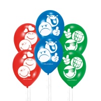 Emoticônes ballons en latex assortis 23 cm - Sempertex - 6 unités