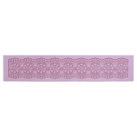 Moule rectangulaire en silicone avec bordure florale 39,5 x 8 cm - Artis decor