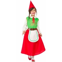 Costumes d'elfe pour filles Costume d'elfe élégant vert et rouge pour filles