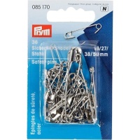 Épingles de sûreté en tailles assorties 1,9, 2,7, 3,8 et 5 cm - Prym - 36 pcs.