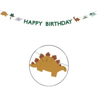 Couronne de dinosaures Happy Birthday 3 m