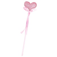 Baguette en forme de coeur pailleté rose