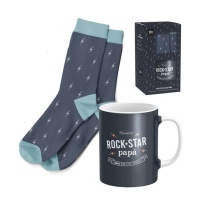 Set cadeau Rock Star Dad comprenant un mug et des chaussettes