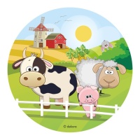 gaufrette animaux de ferme comestibles, 20 cm
