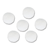 Pompons blancs de 2,5 cm - 12 pièces.