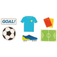 Décorations en sucre 2D pour cupcakes Football - 12 pièces