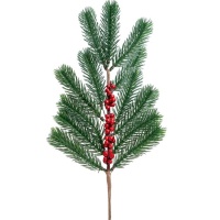 Branche de pin décorative avec baies 40 cm - 1 pc.