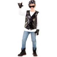 Costume de motard avec bandana et gants pour enfants