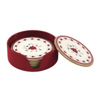Sous-verres de Noël Poinsettia - 6 unités
