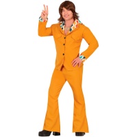 Costume orange des années 70 pour homme