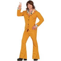 Costume orange des années 70 pour homme