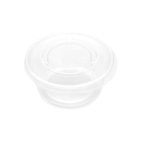 Casserole en plastique transparent de 100 ml avec couvercle - 8 unités