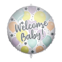 Ballon rond Welcome Baby 46 cm - Procos
