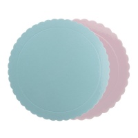 Base ronde pour gâteau 30 x 30 x 0,3 cm bleu et rose - Dekora