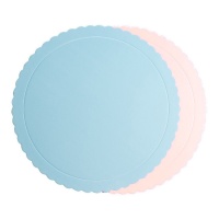 Base ronde pour gâteau 30 x 30 x 0,3 cm bleu et rose - Dekora