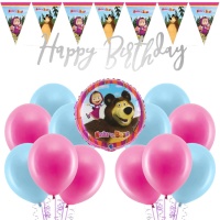 Kit de décoration pour la fête de Masha et l'ours - 23 pièces