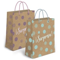 Sac cadeau en papier craft 14 x 11,5 x 6,7 cm Surprise - 1 pc.