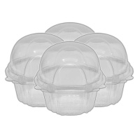 Capsule plastique avec couvercle pour cupcakes 8 x 7 x 5,5 cm - Pastkolor - 12 unités