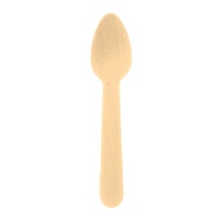 Cuillères à dessert en bois biodégradable 11 cm - 12 pcs.