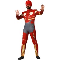 Costume rouge de héros de BD transformateur pour homme