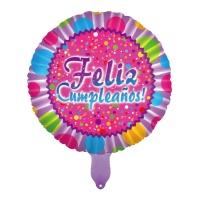 Happy Birthday 45 cm ballon rond plié