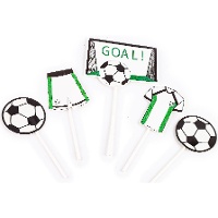 Topper pour gâteau de Football avec ballons et but - 5 unités