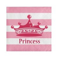 Serviettes de table Couronne de Princesse 12,5 x 12,5 cm - 16 pcs.