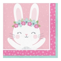 Serviettes de table Baby Bunny 16,5 x 16,5 cm - 16 pcs.