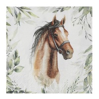 Serviettes de table avec cheval et cavalier de 16,5 x 16,5 cm - 20 unités