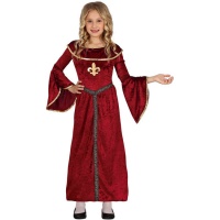 Costume médiéval rouge pour filles