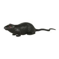 Rat en latex noir - 13 cm