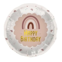 Bon Anniversaire Ballon Boho Arc-en-ciel 45 cm - Folat