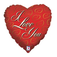I Love You heart balloon with hearts 46 cm - Grabo