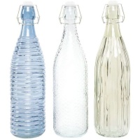 Bouteille de 1 L en designs transparents ou bleu - 1 unité