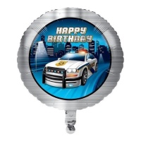 Police Happy Birthday Balloon 45 cm - Conver Party