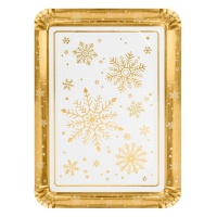 Golden Snow plateau rectangulaire en carton 25 x 34 cm - 1 pc.