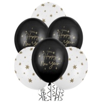 Ballons latex Bonne Année 30 cm - PartyDeco - 50 pcs.