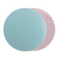 Fond de tarte 35 x 35 x 0,3 cm bleu et rose - Dekora