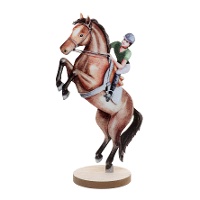 Centre de table avec cheval et cavalier de 12 x 7,5 x 20 cm