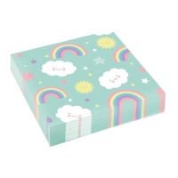 Serviettes de table Nuage arc-en-ciel 16,5 x 16,5 cm - 20 pcs.