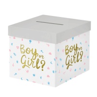 Boîte en carton garçon ou fille 20 x 20 cm - 1 pc.