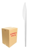 Couteaux blancs de 17 cm en plastique réutilisable - 2000 pièces.