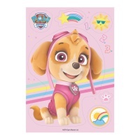 Patrouille canine Skye gaufrette comestible 14,8 x 21 cm - Dekora