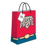 Sac cadeau Super Profe 32 x 26 x 10 cm - 1 pc.