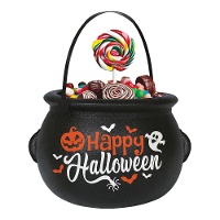 Chaudron noir de Happy Halloween de 20 x 16 cm